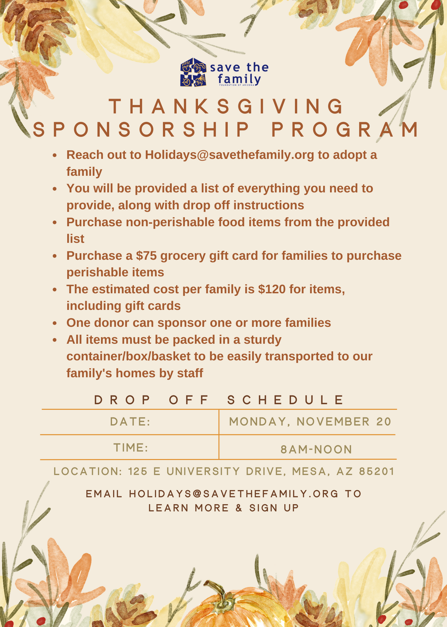 Adopt-a-Family Thanksgiving Drive