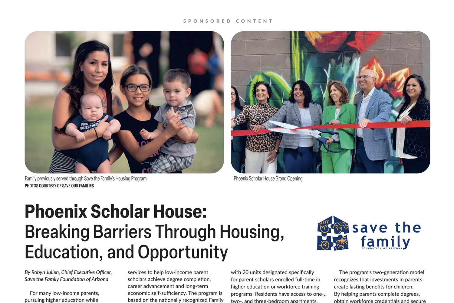 Phoenix Scholar House Featured in Phoenix Business Journal